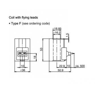 Bucher coil 12VDC 27W fi16.2 h=53mm